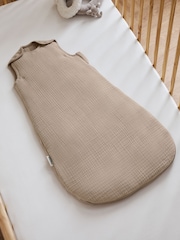 The Little Green Sheep Truffle Muslin 2.5 Tog Baby Sleeping Bag - Image 4 of 5