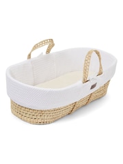 The Little Green Sheep White Wheat Knit Moses Basket & Mattress - Image 5 of 6