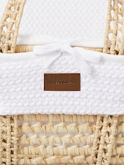 The Little Green Sheep White Wheat Knit Moses Basket & Mattress - Image 6 of 6