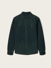 AllSaints Blue Gleason Long Sleeve Shirt - Image 6 of 6