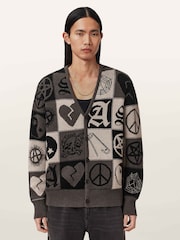 AllSaints Brown Barker Cardigan - Image 1 of 5