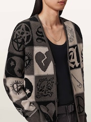 AllSaints Brown Barker Cardigan - Image 3 of 5