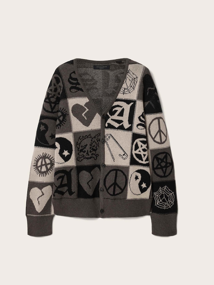 AllSaints Brown Barker Cardigan - Image 5 of 5