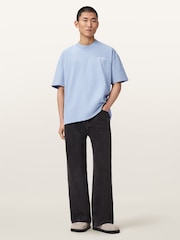 AllSaints Villa Blue Underground Oversized Cotton Crew Neck T-Shirt - Image 5 of 6