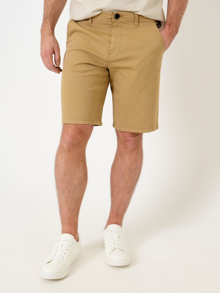 Saltwell Brown Stretch Cotton Canvas Shorts - Image 1 of 5 Saltwell Brown Stretch Cotton Canvas Shorts - Image 1 of 5