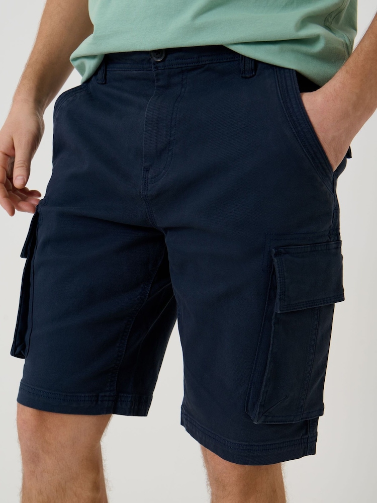 Saltwell Blue Stretch Cotton Cargo Shorts - Image 1 of 5 Saltwell Blue Stretch Cotton Cargo Shorts - Image 1 of 5