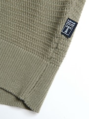 Verde - Saltwell Textured Knit Short Sleeve Polo Shirt - Imaginea 6 din 6