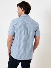 Saltwell Blue Stripe Peached Cotton Short Sleeve Shirt - Image 2 of 6