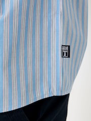 Saltwell Blue Stripe Peached Cotton Short Sleeve Shirt - Image 6 of 6
