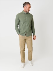 Зеленый - Saltwell Linen Rich Long Sleeve Shirt - Изображение 4 4