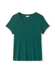 Celtic & Co. Linen / Cotton V-Neck Green T-Shirt - Image 7 of 10