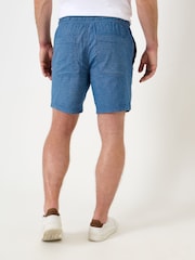 Saltwell Blue Linen Blend Elasticated Rugby Shorts - Image 2 of 4