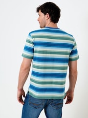 Saltwell Green Stripe Peached Cotton T-Shirt - Image 2 of 6