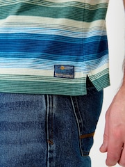 Saltwell Green Stripe Peached Cotton T-Shirt - Image 5 of 6