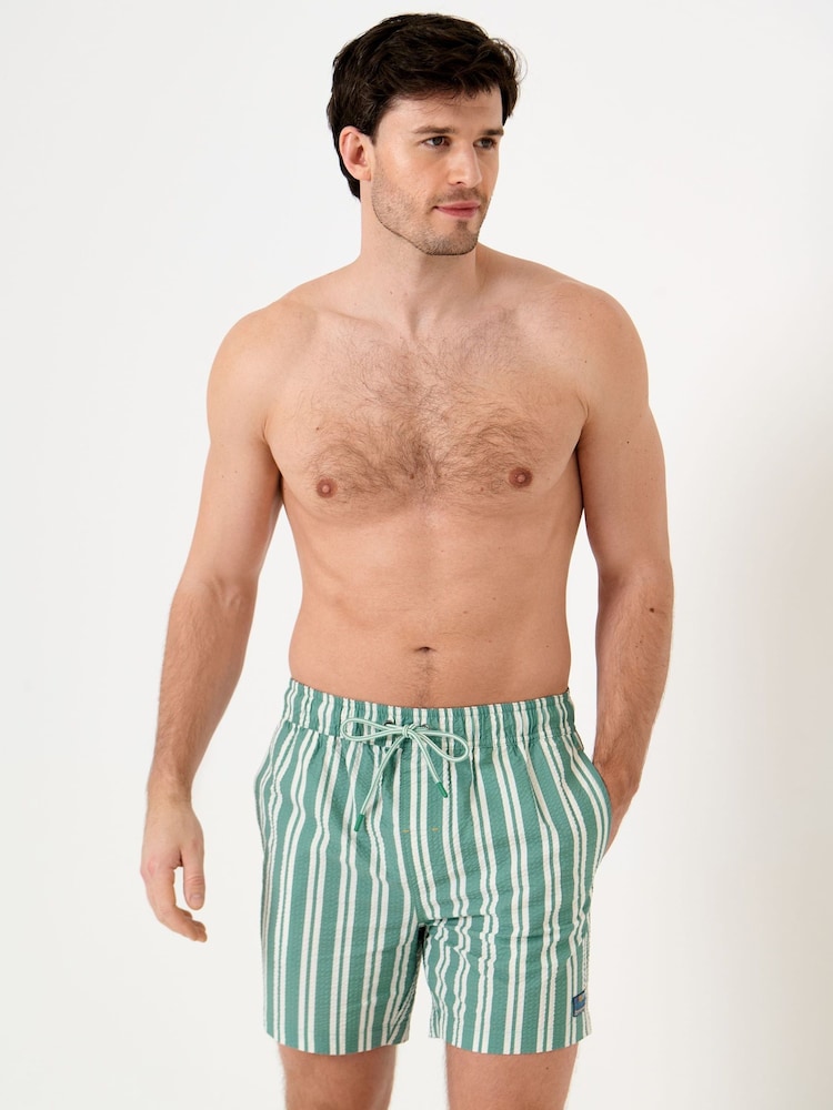 Saltwell Green Stripe Swim Shorts - Image 2 of 6
