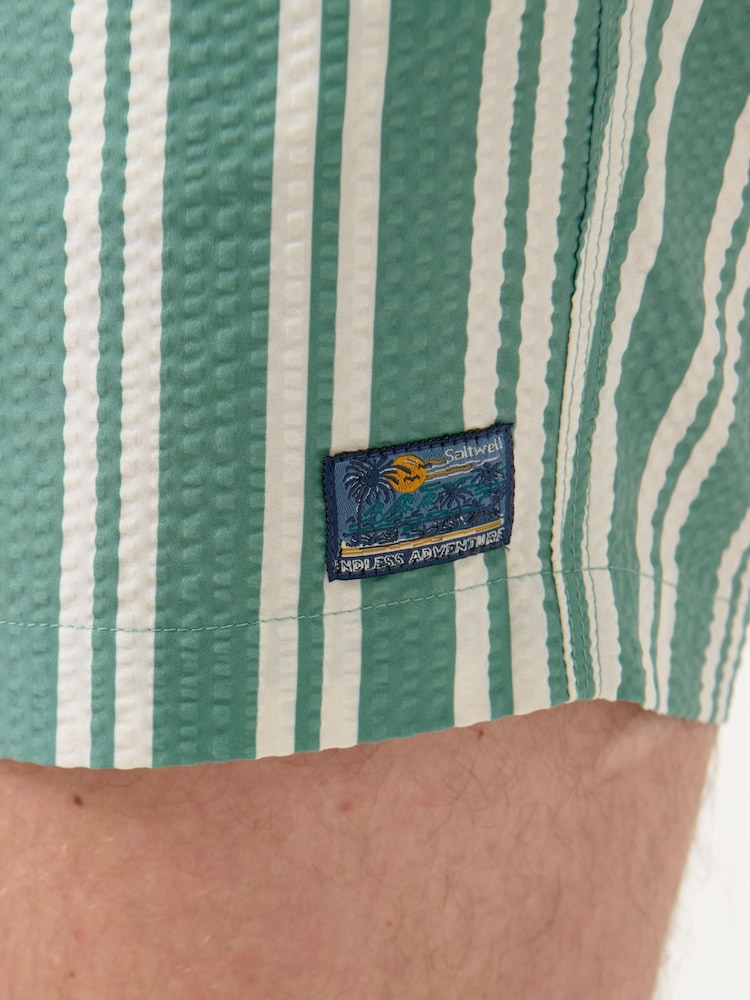Saltwell Green Stripe Swim Shorts - Image 6 of 6
