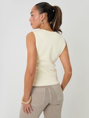 Threadbare Yellow V-Neck Knitted Waistcoat - Image 2 of 4