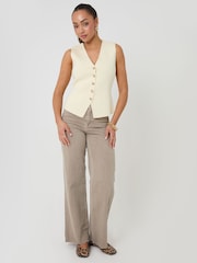 Threadbare Yellow V-Neck Knitted Waistcoat - Image 3 of 4