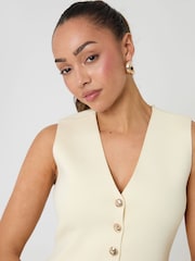 Threadbare Yellow V-Neck Knitted Waistcoat - Image 4 of 4