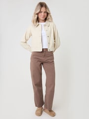 Threadbare Cream Denim Jacket with Patch Pockets - Image 1 of 3