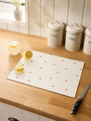 Pink Hearts Glass Worktop Saver - Image 1 of 3