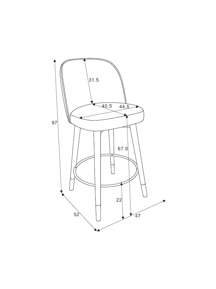 Relaxed Linen Look Pebble Light Wood Leg Valencia Bar Stool - Image 9 of 9