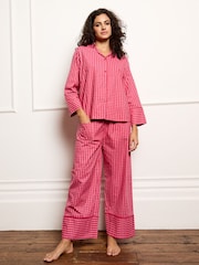 Their Nibs Pink Cotton Boxy Pyjamas Gingham - Image 1 of 3