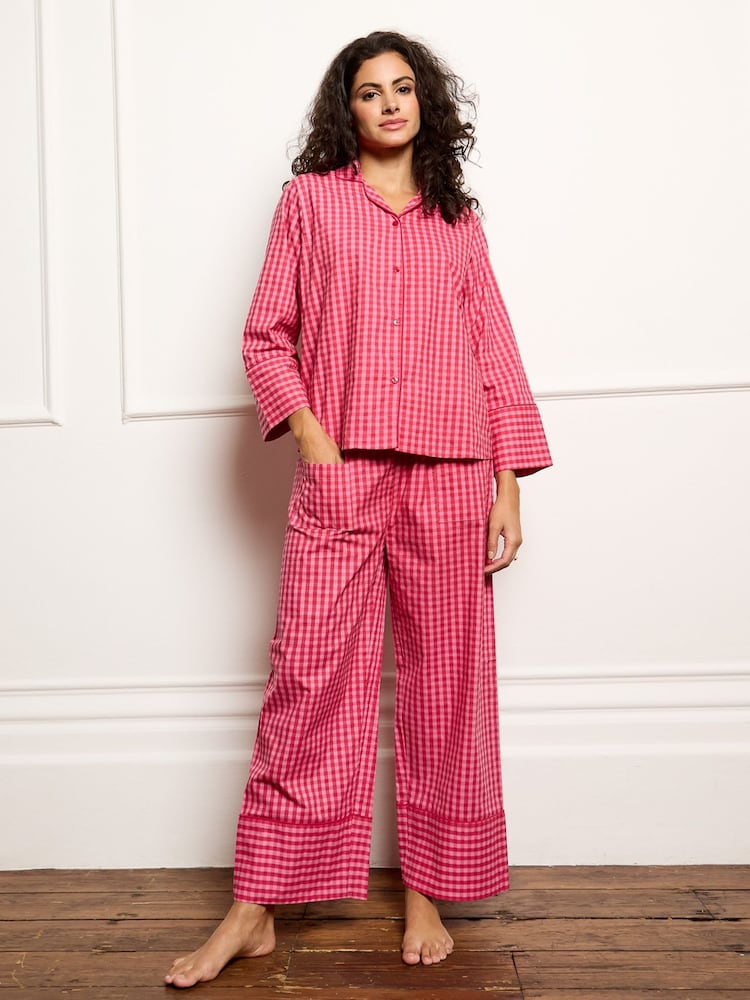 Their Nibs Pink Cotton Boxy Pyjamas Gingham - Image 1 of 3 Their Nibs Pink Cotton Boxy Pyjamas Gingham - Image 1 of 3