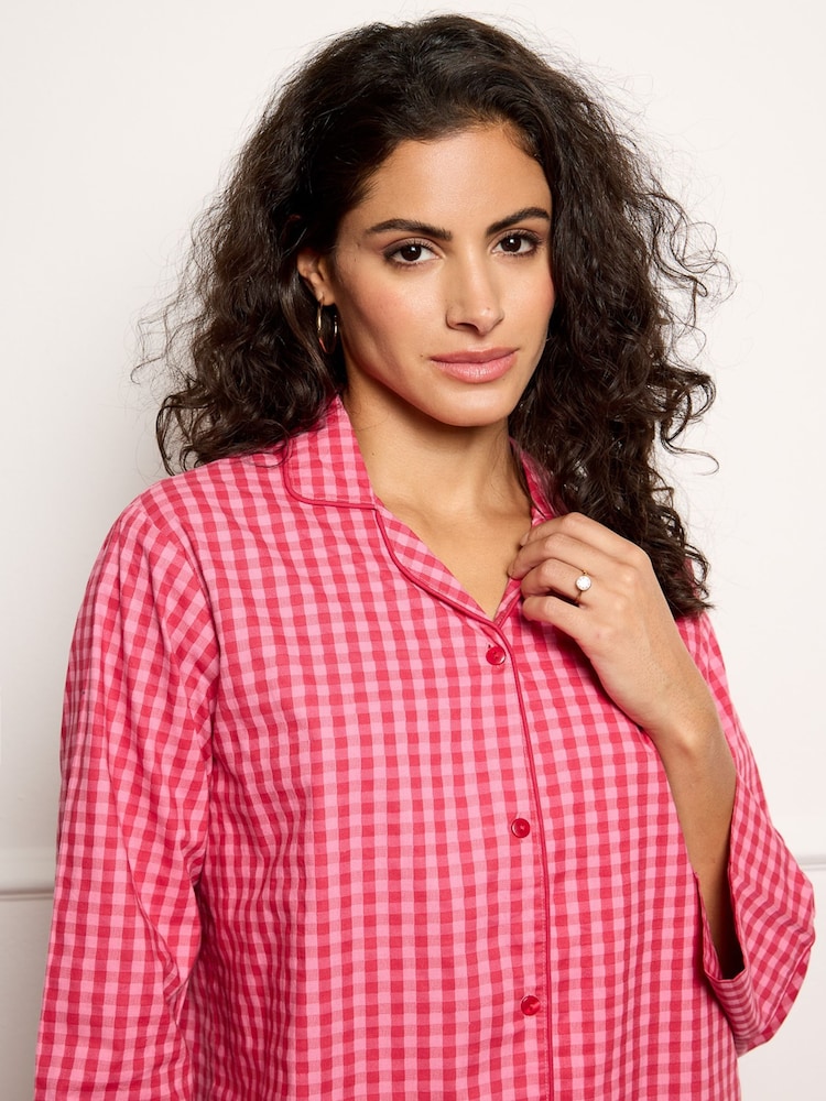 Their Nibs Pink Cotton Boxy Pyjamas Gingham - Image 3 of 3 Their Nibs Pink Cotton Boxy Pyjamas Gingham - Image 3 of 3