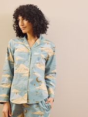 Their Nibs Blue Cotton Traditional Pyjamas Cloudy Skies - Image 3 of 4