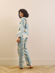 Their Nibs Blue Cotton Traditional Pyjamas Cloudy Skies - Image 4 of 4