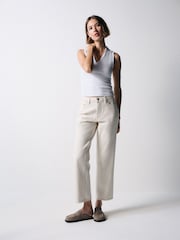 The Set 90's Straight Leg Jeans Cream - Image 4 of 8