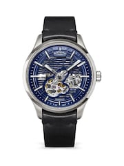 Rotary Black Greenwich Skeleton Automatic Water Resistance Stainless Steel Black Leather Strap Watch - Image 1 of 5