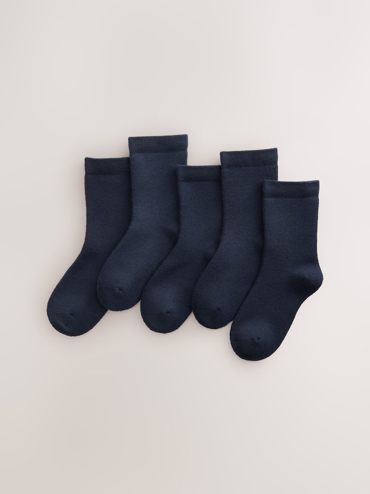 Navy Blue Warm Thermal Rich Socks 5 Pack - Image 1 of 3 Navy Blue Warm Thermal Rich Socks 5 Pack - Image 1 of 3