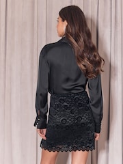 Lipsy Black Lace Mini Skirt - Image 4 of 5