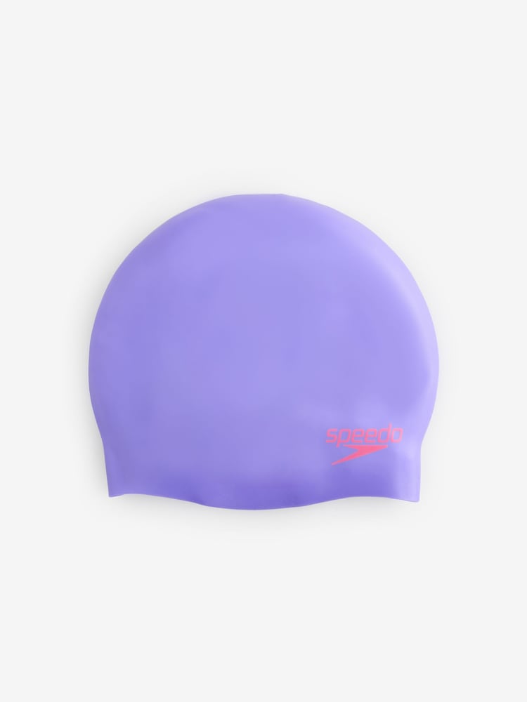 Speedo Purple Junior Plain Moulded Silicone Swimming Cap - Image 1 of 1 Speedo Purple Junior Plain Moulded Silicone Swimming Cap - Image 1 of 1