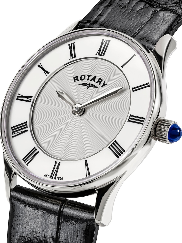 Rotary Black Heritage Stainless Steel Black Leather Strap Watch - Image 2 of 4 Rotary Black Heritage Stainless Steel Black Leather Strap Watch - Image 2 of 4