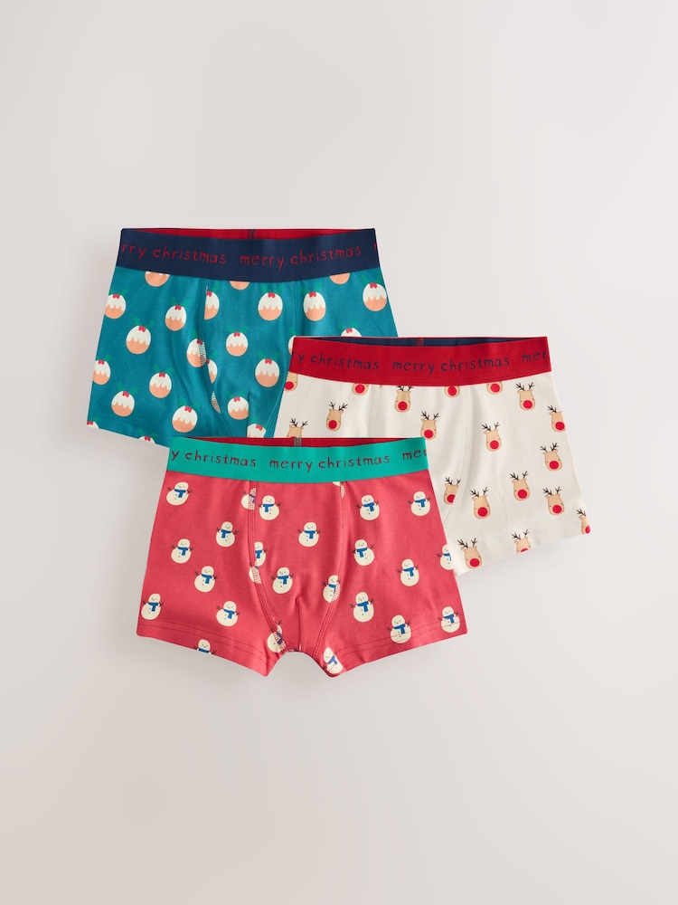 Multi Christmas Xmas Christmas Printed Trunks (3-16yrs) - Image 1 of 7