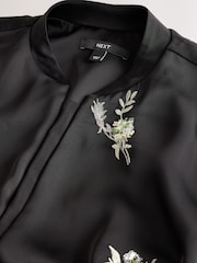 Black Satin Bomber Jacket Cover-Up - Image 10 of 10