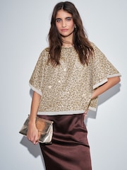 Gold Sequin Cape Top - Image 2 of 7