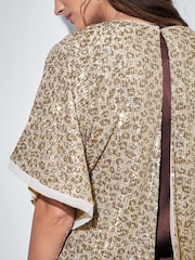Gold Sequin Cape Top - Image 3 of 7