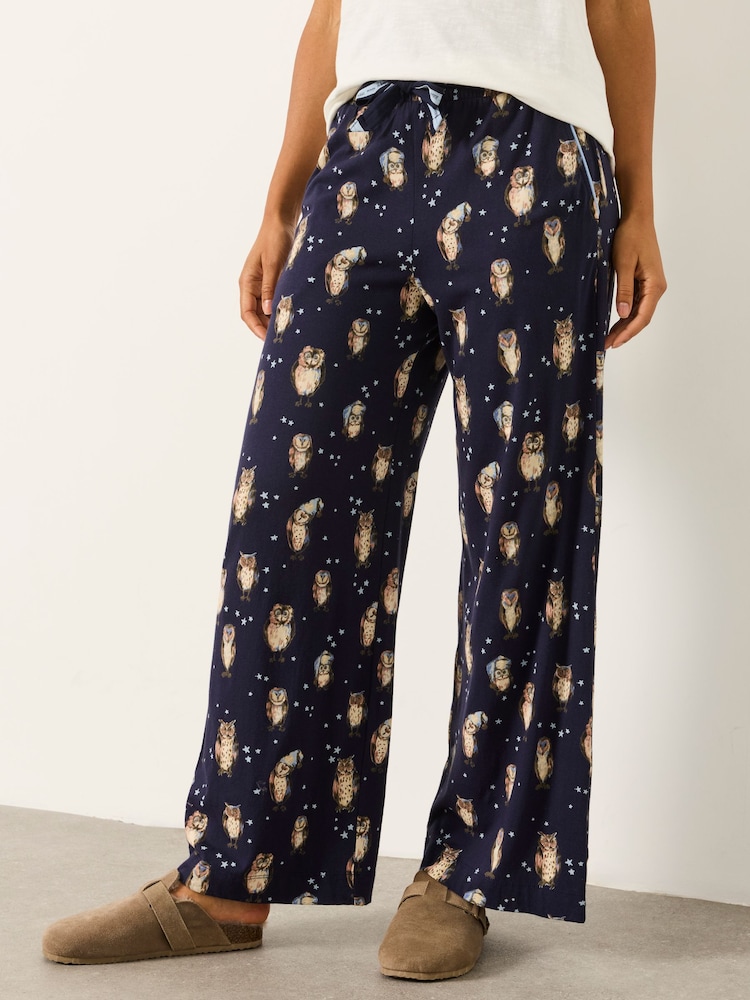 FatFace Owl Wide Leg Pyjama Bottoms - Image 1 de 7