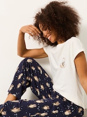 FatFace Owl Wide Leg Pyjama Bottoms - Image 6 de 7