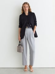 Reiss Navy Gia Wool-Blend Collarless Jacket - Image 3 of 8