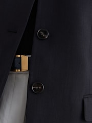 Reiss Navy Gia Wool-Blend Collarless Jacket - Image 5 of 8