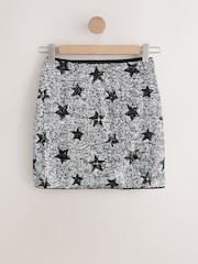 Silver/Black Star Sequin Mini Skirt - Image 5 of 7