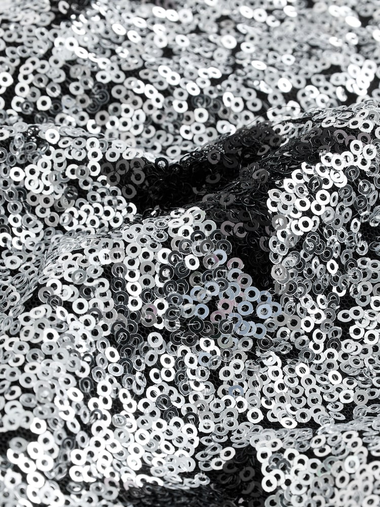 Silver/Black Star Sequin Mini Skirt - Image 7 of 7