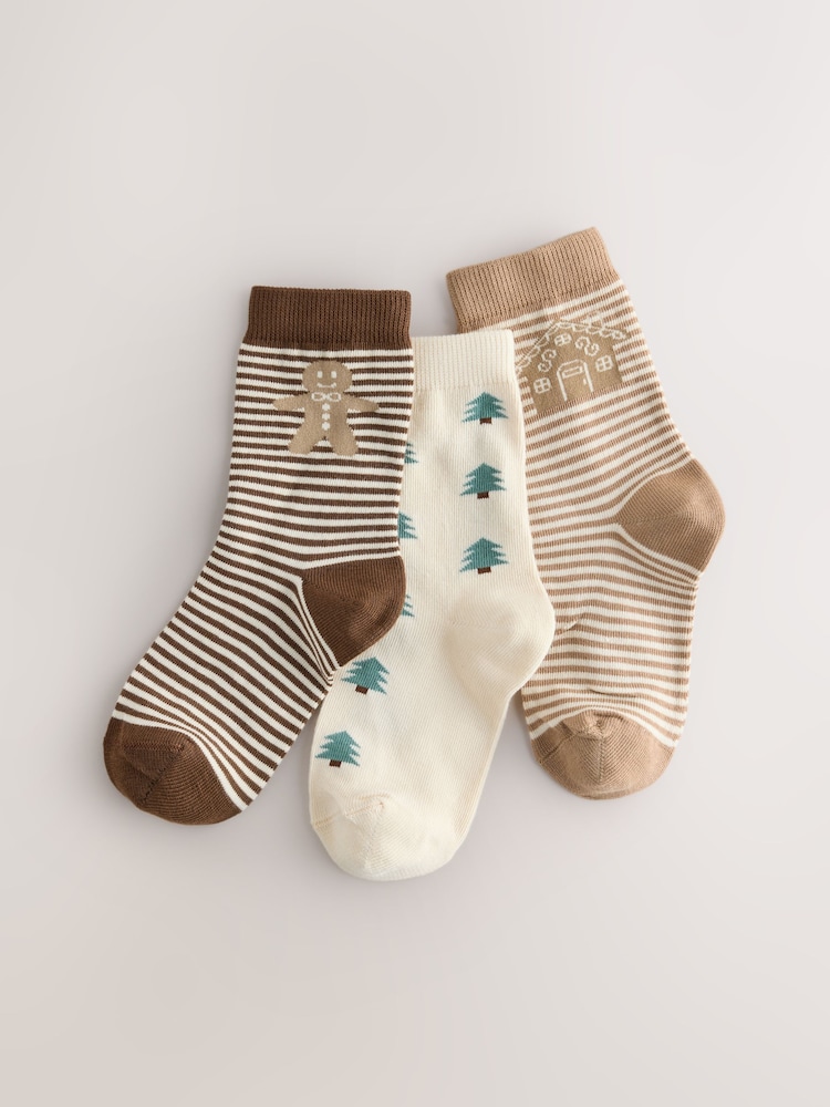 neutre - Lot de 3 chaussettes de Noël - Image 1 de 3 neutre - Lot de 3 chaussettes de Noël - Image 1 de 3