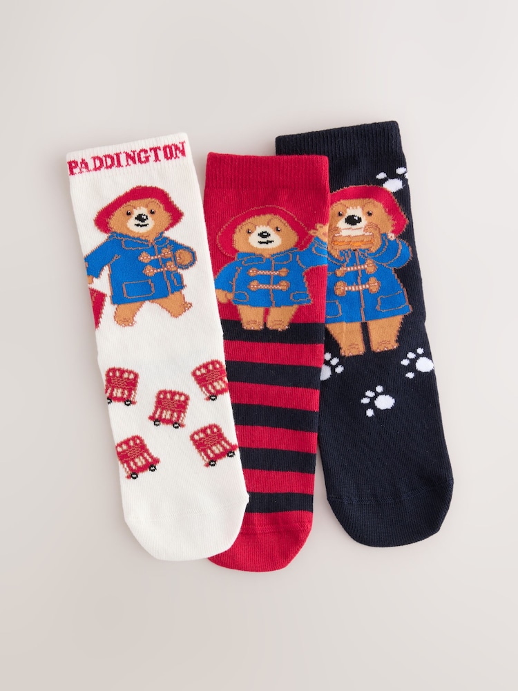 Paddington Cotton Rich License Socks 3 Pack - Image 1 of 3 Paddington Cotton Rich License Socks 3 Pack - Image 1 of 3