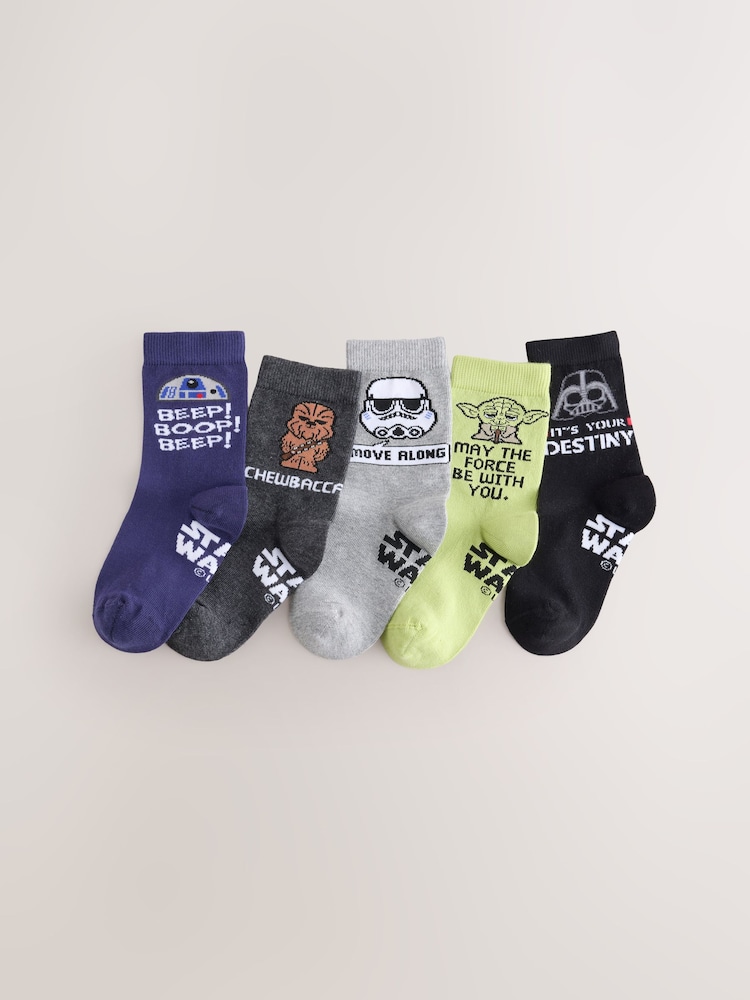 Star Wars Character Cotton Rich Socks 5 Pack - Image 1 of 3